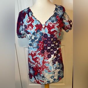 WS Wear Cotton Short Sleeve‎ Blouse Top Medium